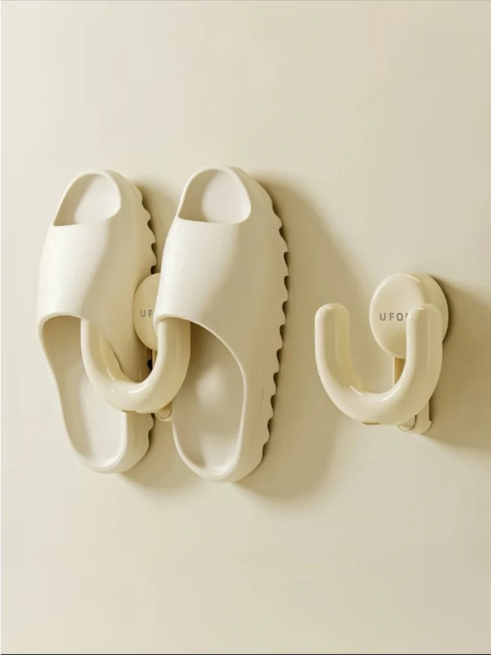 Neutral Cream Wall Hooks for Shoes - UFO Brand